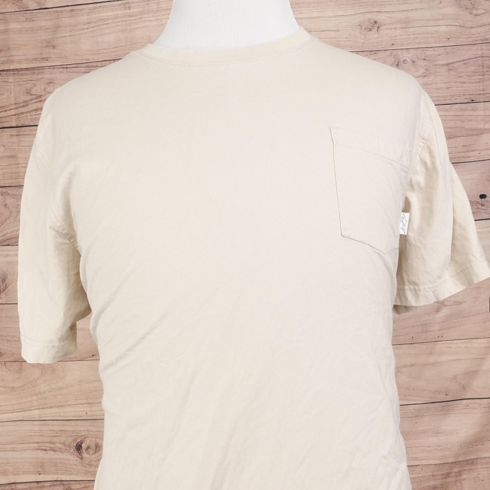 Greg Norman Shirt Mens XL Beige Pocket Tagless Cotton Basic Tee T-Shirt